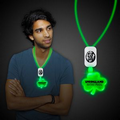 Green LED Shamrock Necklace with Extra Large Pendant